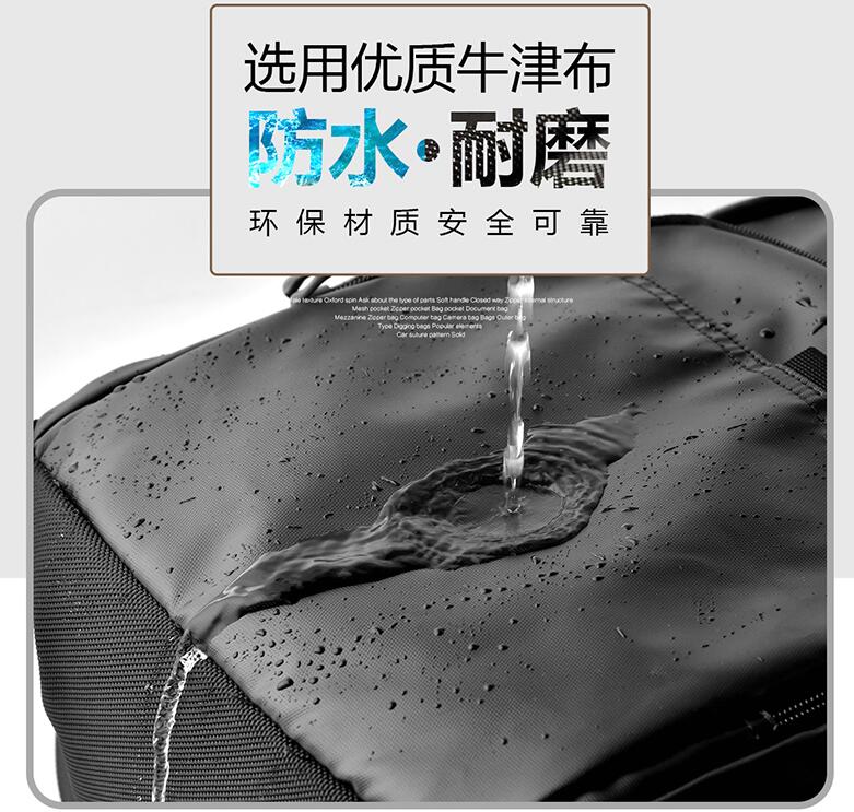 鳄鱼男士双肩包大容量休闲青年潮电脑背包商务旅行简约学生书包男图3