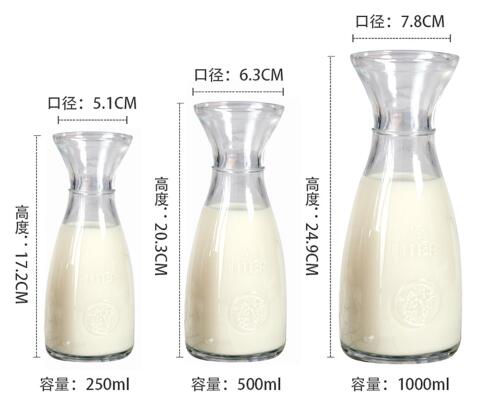 帕莎家用耐热玻璃凉水壶创意耐高温果汁瓶欧式冷水壶 美式乡村风情水瓶250毫升图3