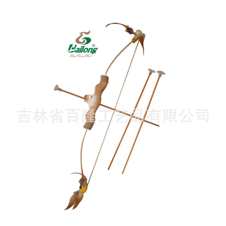 厂家定制木质儿童玩具动物头仿真弓箭吸盘无杀伤景区热卖弓箭套装图1