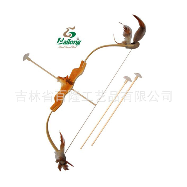 厂家定制木质儿童玩具动物头仿真弓箭吸盘无杀伤景区热卖弓箭套装图2