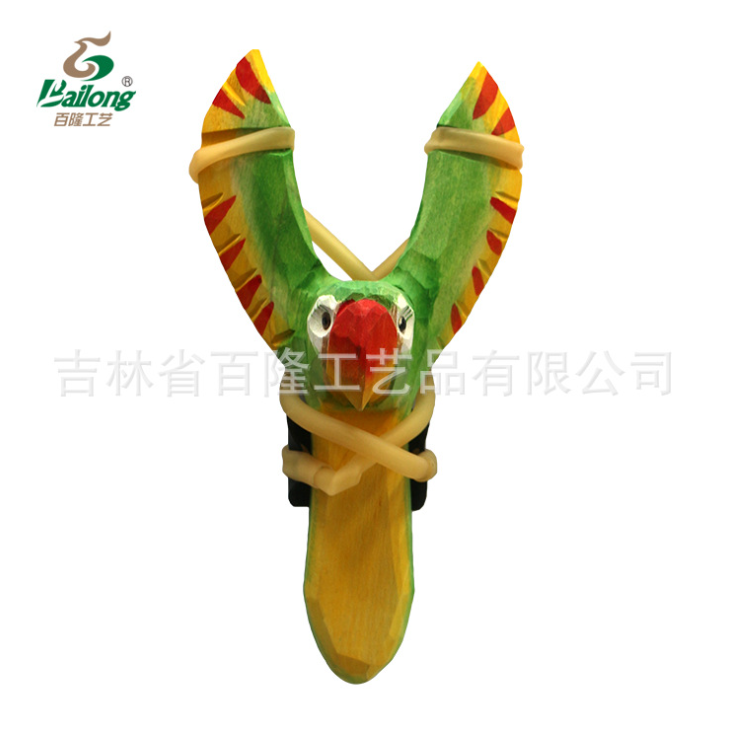 厂家定制创意木雕动物弹弓手工彩绘原实木弹弓库存儿童玩具弹弓图3