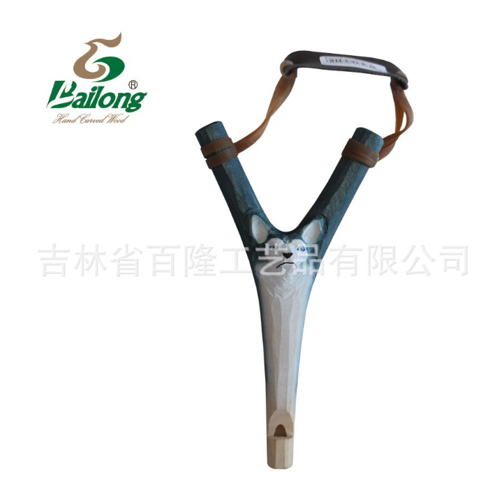 手工雕刻木质弹弓动物口哨厂家定制儿童玩具口哨弹弓木雕口哨弹弓图2