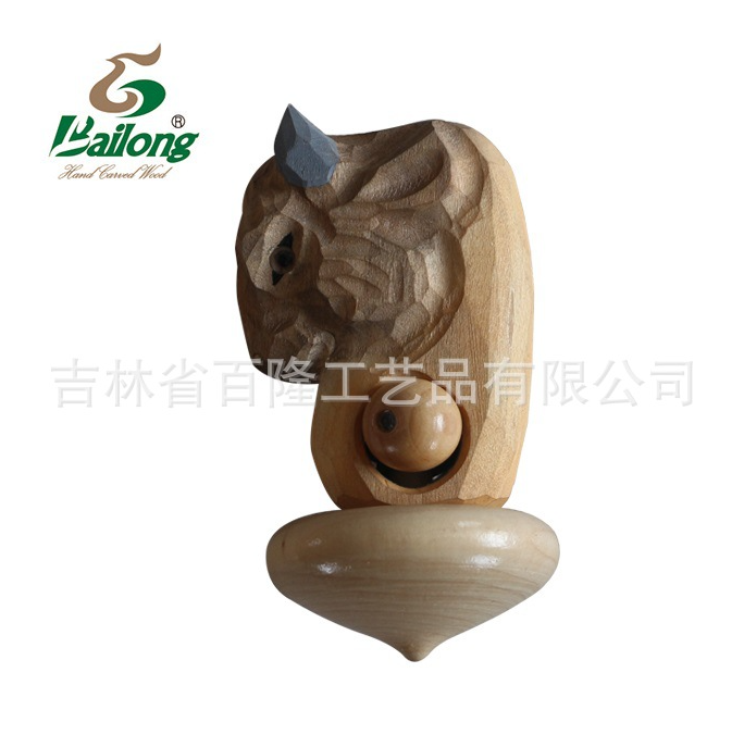 厂家直销儿童玩具木雕陀螺纯手工雕刻动物形象陀螺景区庙会纪念品图3
