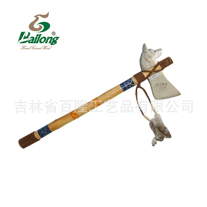 厂家定做木制工艺品木雕旅游纪念品动物头斧子战斧各种造型工艺品图2