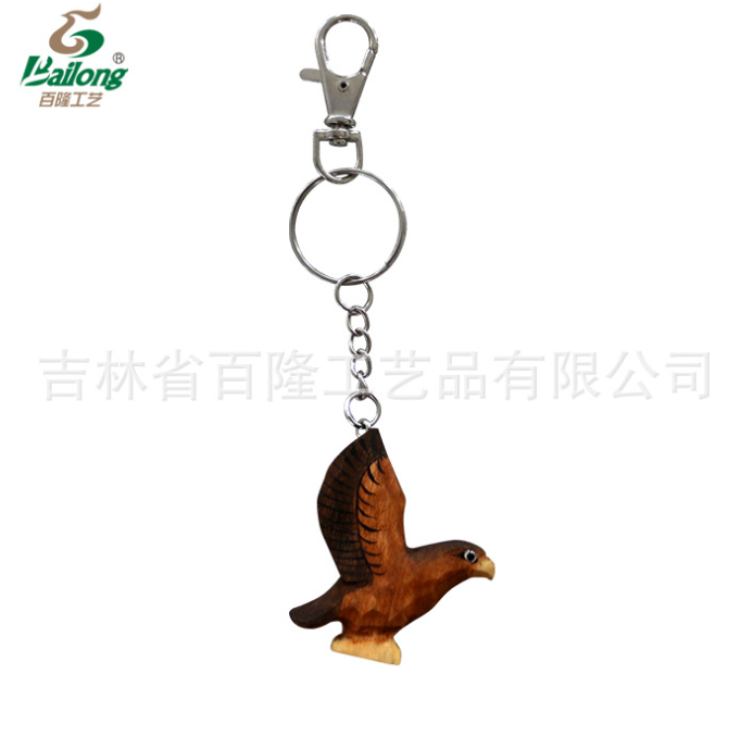 厂家定制手工雕刻动物钥匙链创意家居木雕钥匙链景区礼品钥匙扣图3