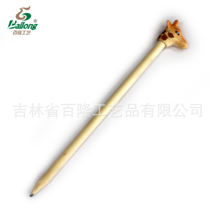 厂家定制创意木雕动物铅笔库存手工木头笔木质景区热卖木雕铅笔图2
