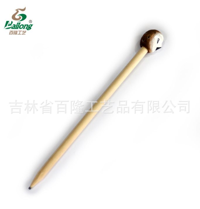厂家定制创意木雕动物铅笔库存手工木头笔木质景区热卖木雕铅笔图3