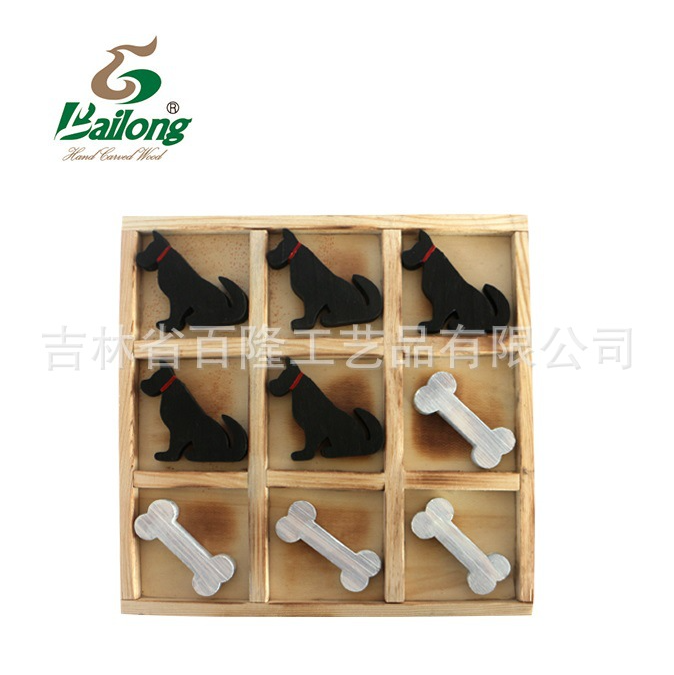 厂家定制木制儿童玩具棋盘创意九宫格动物棋子棋盘数独游戏棋盘图3