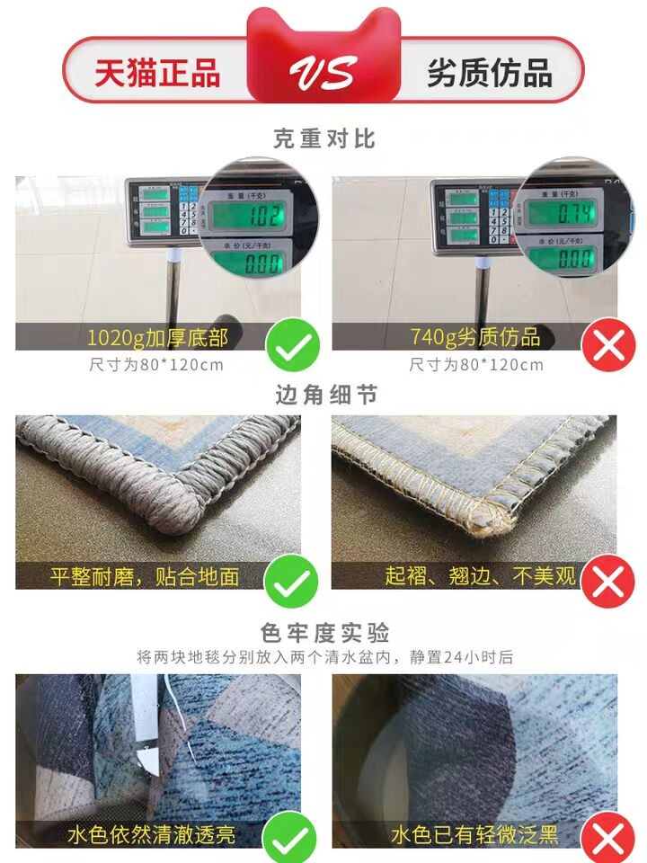 卧室美式床边毯满铺大面积定制图2