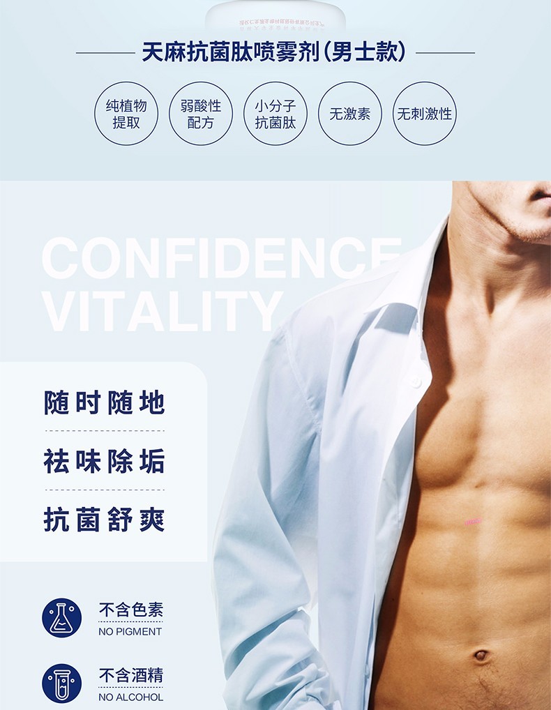 仁生源天麻抗菌肽喷雾剂男士用男士私处护理杀菌止痒男性护理私密处清洁去垢图2